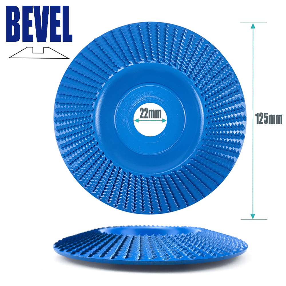 Muela de ángulo biselado plano de 125mm, rueda de pulido de madera, herramienta de lijado para tallado de madera, herramientas de disco abrasivo para amoladora angular: Rojo