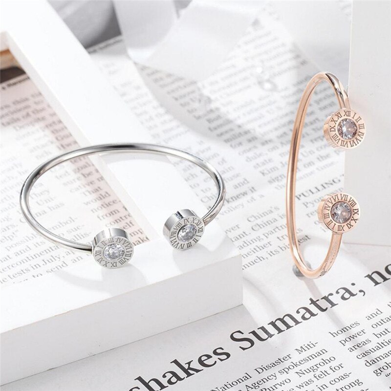 ZORCVENS 2022 Stainless Steel Bracelets Bangles 3 Color Cuff Bracelets for Women Jewelry