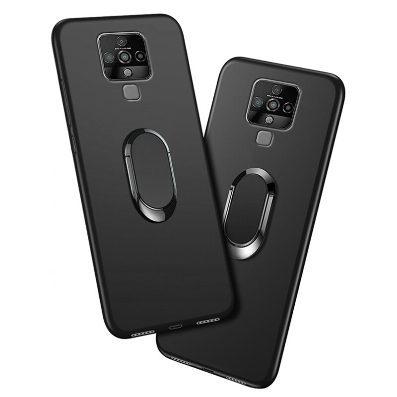 Tecno camon 16 Profi hülle, 6.8 zoll, schwarzer fingerring, 360 grad drehbar, weiche silikonhülle für tecno camon 16