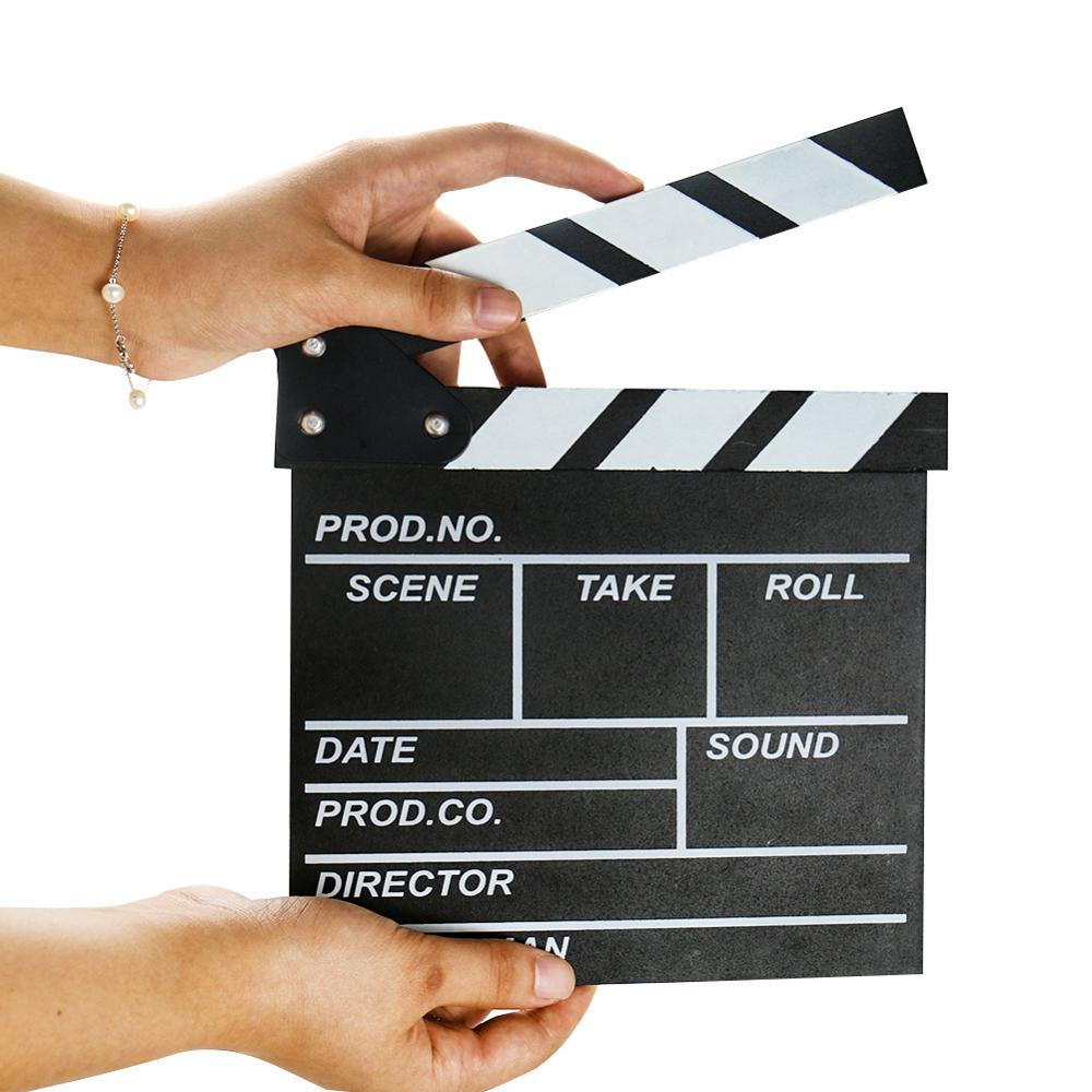 Directeur Movie Video Slate Clapboard Film Cut Prop Zwart Wit Clap Stick Clapper Board Scene Clapperboard Schieten Art Master