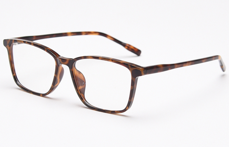 Kachawoo TR90 thin frame square glasses men black brown grey acetate glasses frames women optical eye-wear unisex decoration: leopard with clear