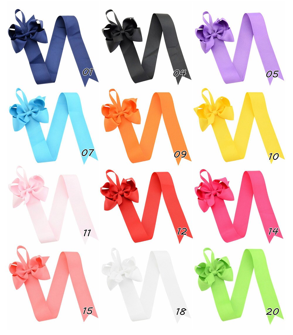 1piece 26'' Girls Solid Color Ribbons Hair Bow Holder Handmade Girl Barrette Holder Princcess's Hair Accessories 771