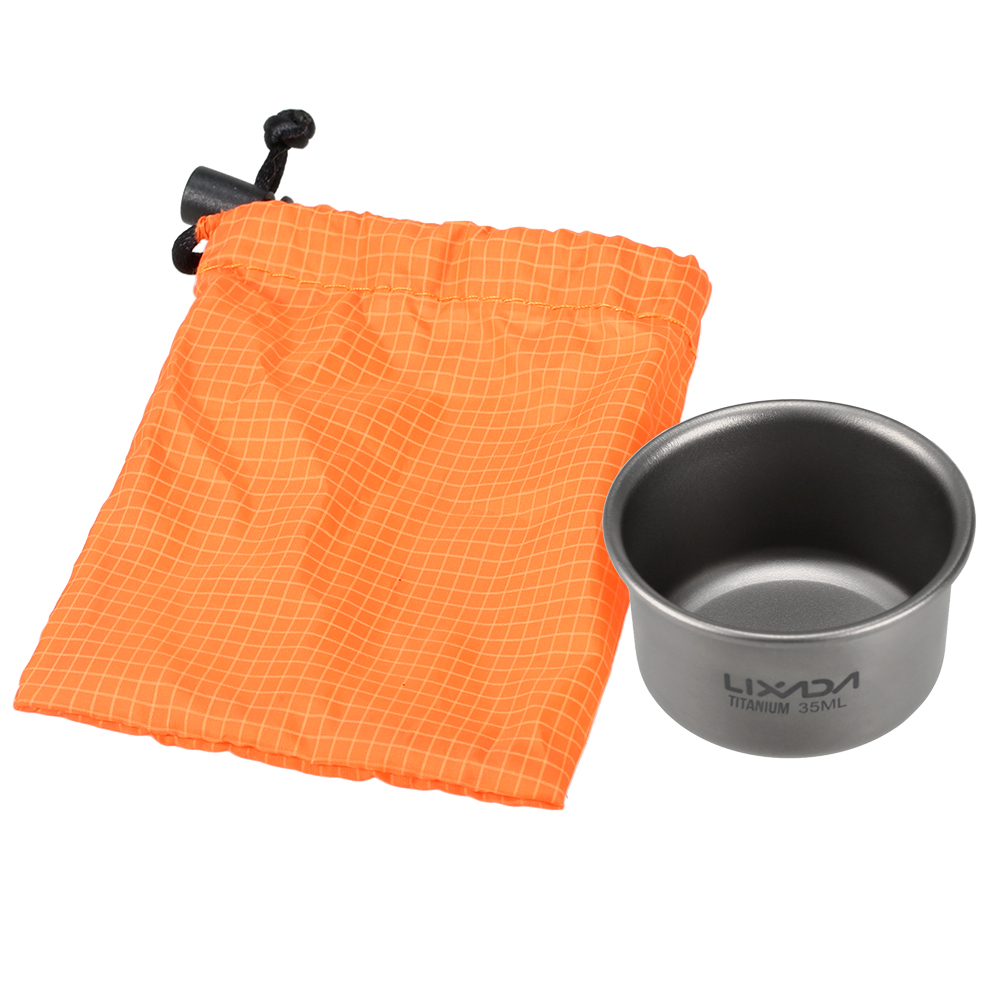 Lixada copo de titânio para piquenique, mini copo de chá de titânio 35ml, para escritório ao ar livre acampamento caminhadas, caneca de chá de café 8g 1/2/3 peças