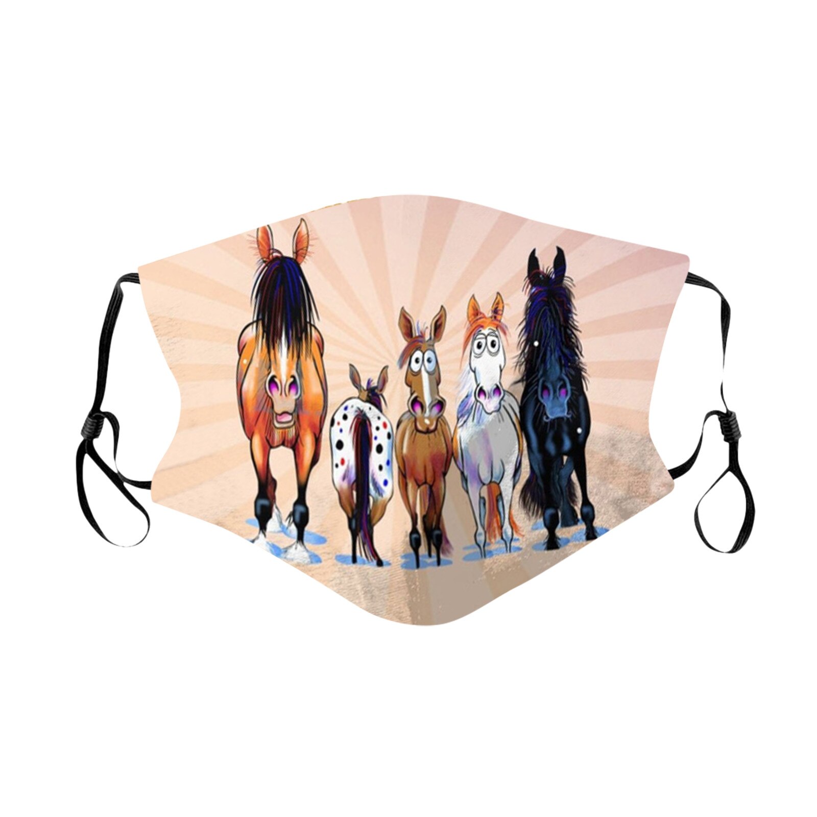 1pc Horse Print ski Fasemask Adult Printed Mascarillas Washable Reusable Fabric Lavables Masque Bandana