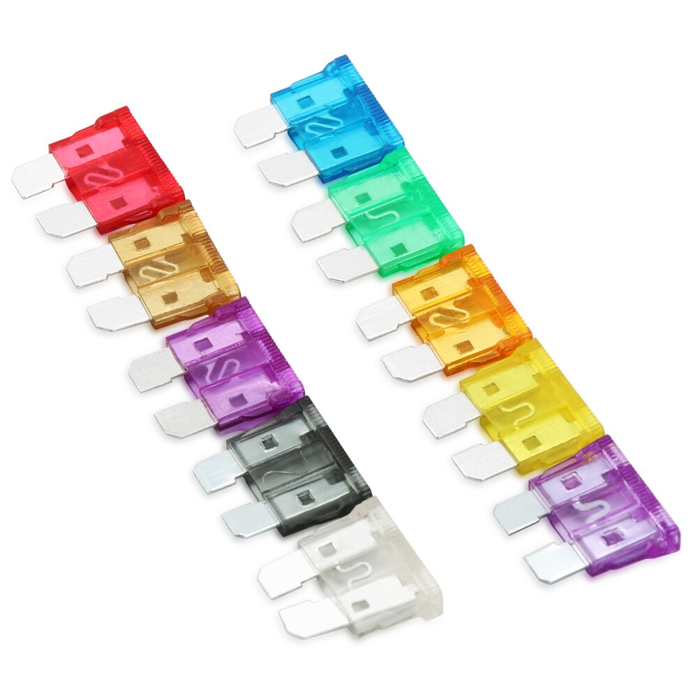 100pc 2/3/5/7.5/10/15/20/25/30/35A Car Truck Blade Fuses AMP Plastic Box Assortment with Clip Auto Blade Type Fuse Set