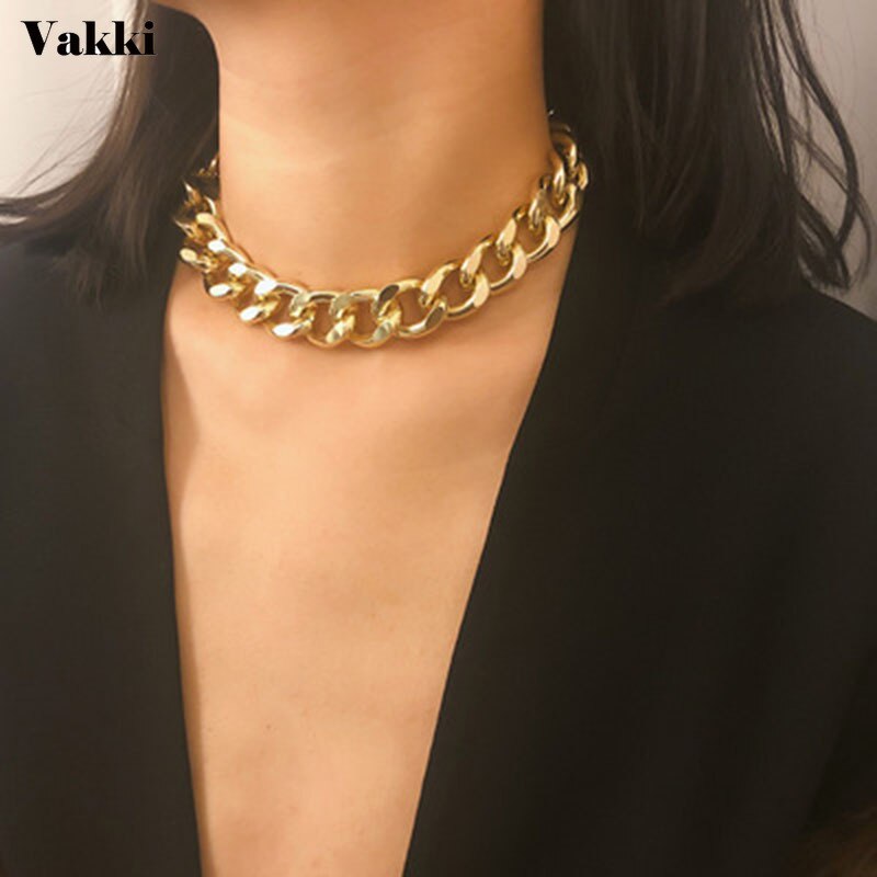 Vakki Zware Metalen Ketting Ketting Punk Rock Rap Stijl Hals Ketting Vrouwelijke Mode-sieraden