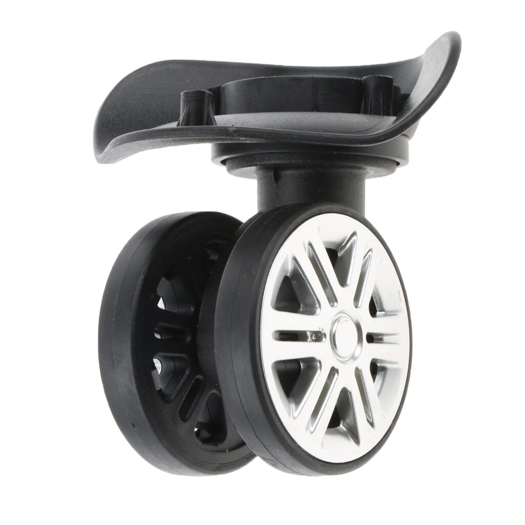 2 Pieces A09 Suitcase Luggage Dual Roller Wheels Replacement Casters for Trolley Case Black - Easy Installation
