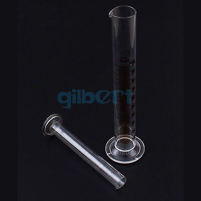50ml Lab Glass Graduated Measuring Cylinder 110mm Height With Spout Glassware