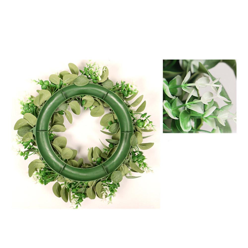 AsyPets Doppel Farbe Eukalyptus Girlande Grüne Pflanze Dekoration Runde Künstliche Blume Kranz Tür Wohnzimmer Decor