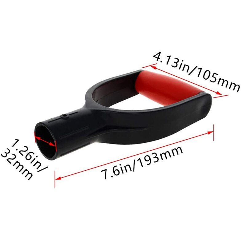 2Pcs Schop D Grip Handvat 32Mm/1.26Inch Binnendiameter Pvc Spade Sneeuw Schop Handvat Voor Tuin graven Harken Tool
