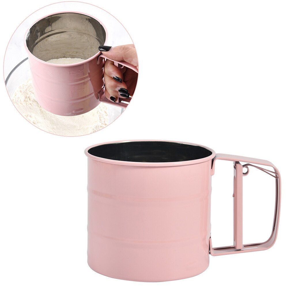Shaker à Poudre Inox - Pour Saupoudrer Cacao, Sucre, épices - Tamis Fin, Couvercle Anti-poussière, Taille M