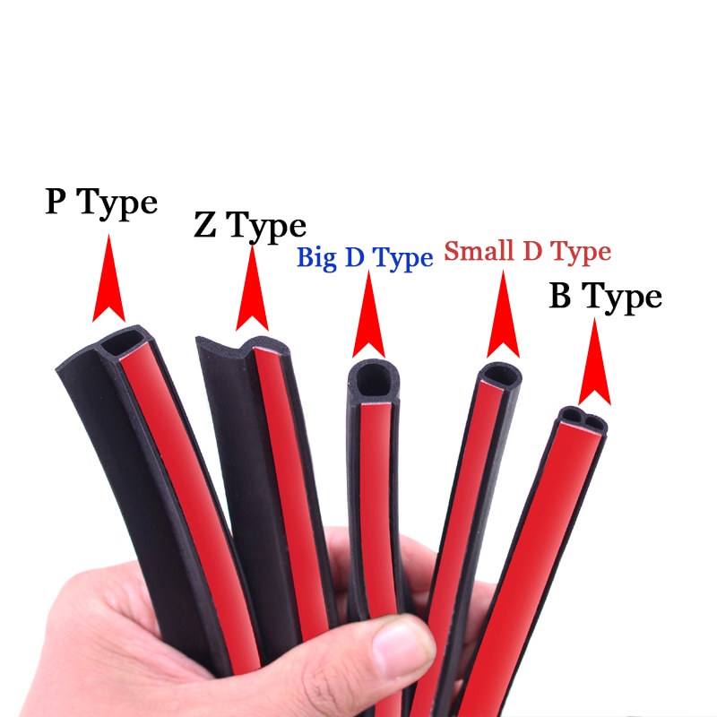 2 meter B Z P D Type Auto Rubberen Afdichting Geluidsisolatie Tochtstrip Edge Trim Geluidsisolatie Auto Deur Afdichting strip Stickers