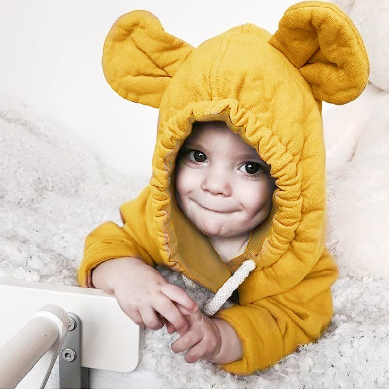 T-Shirt manches longues | Décontracté et décontracté, pour enfants et bébés filles, avec capuche à oreilles d'ours et couverture en coton, automne