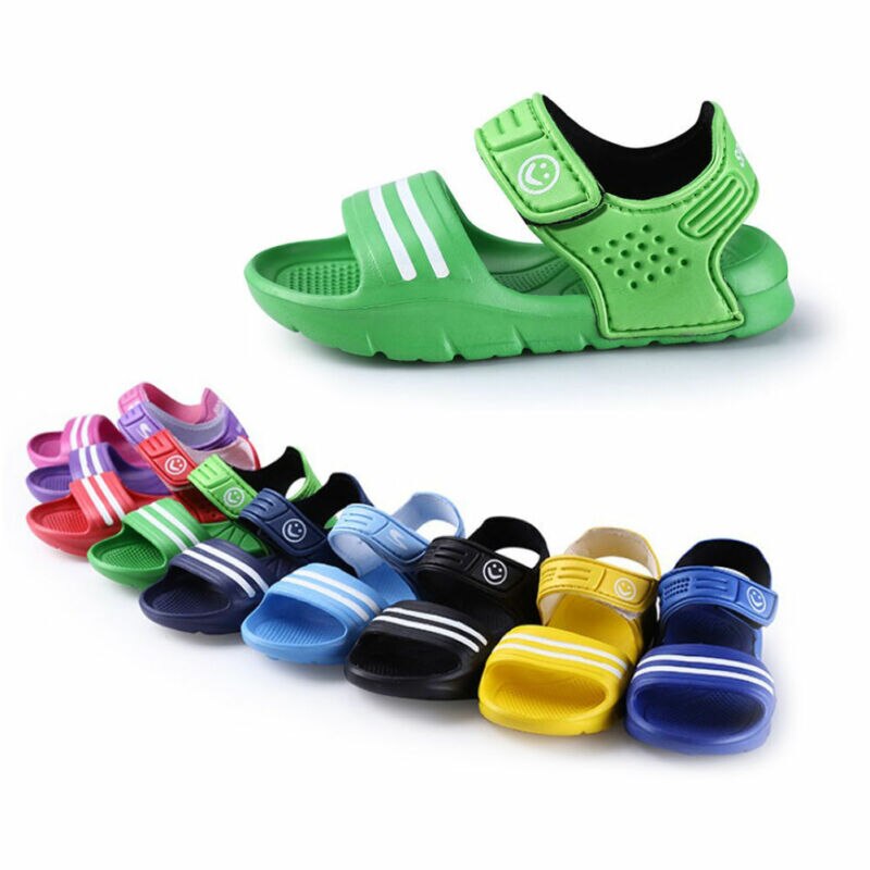 PUDOCOC 1 par Casual niños sandalias bebé niño cerrado dedos del pie verano playa Sandalias Zapatos planos bebé PVC