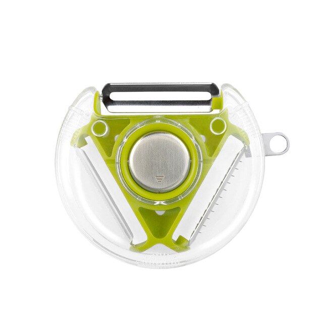Peeler Rotary Vegetable Multi-function 3 In 1 Stainless Steel Peeler Sharp Blade Fruits Potato Carrots Kitchen Accessories Tools: Green