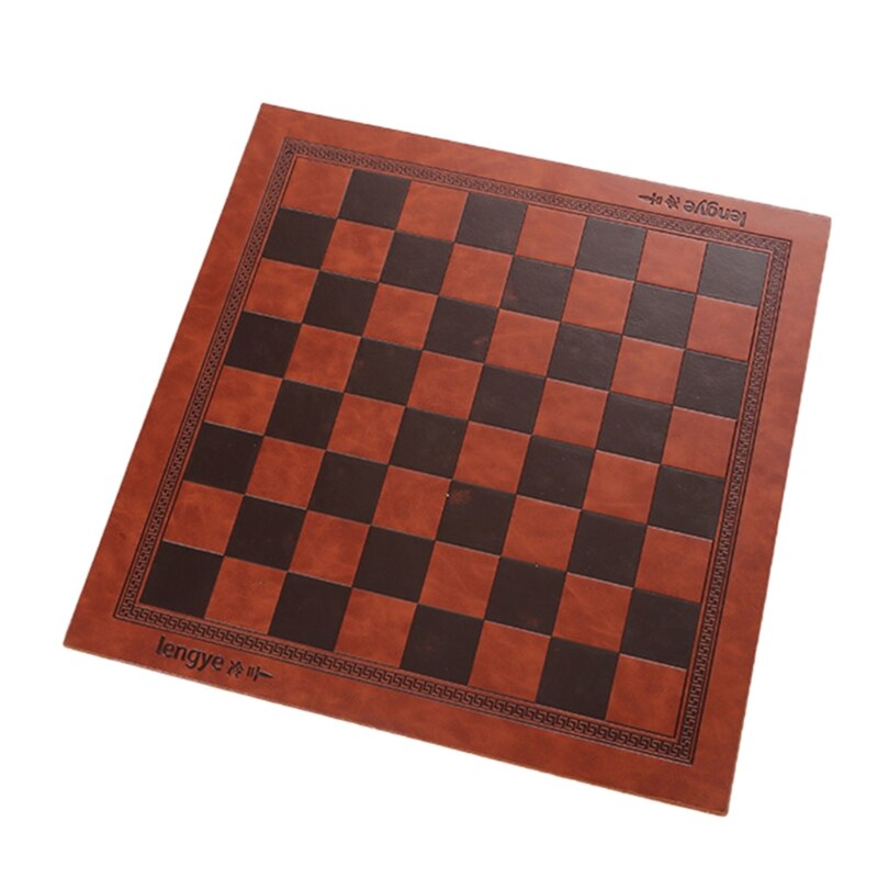 Embossed Leather International Chess Board Games Mat Checkers Universal Chessboard Birthday: Red