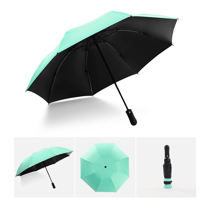 Solid Color Fully Automatic Folding Umbrella Business Gentleman An Open Short Handle Umbrella