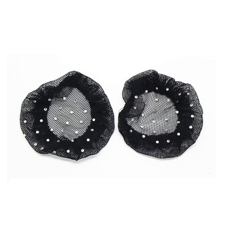 Pelucas de malla con borde elástico Invisible para el cabello, malla para estilizar el cabello, líneas suaves para bailar, red deportiva, color blanco y negro, 20 Uds.