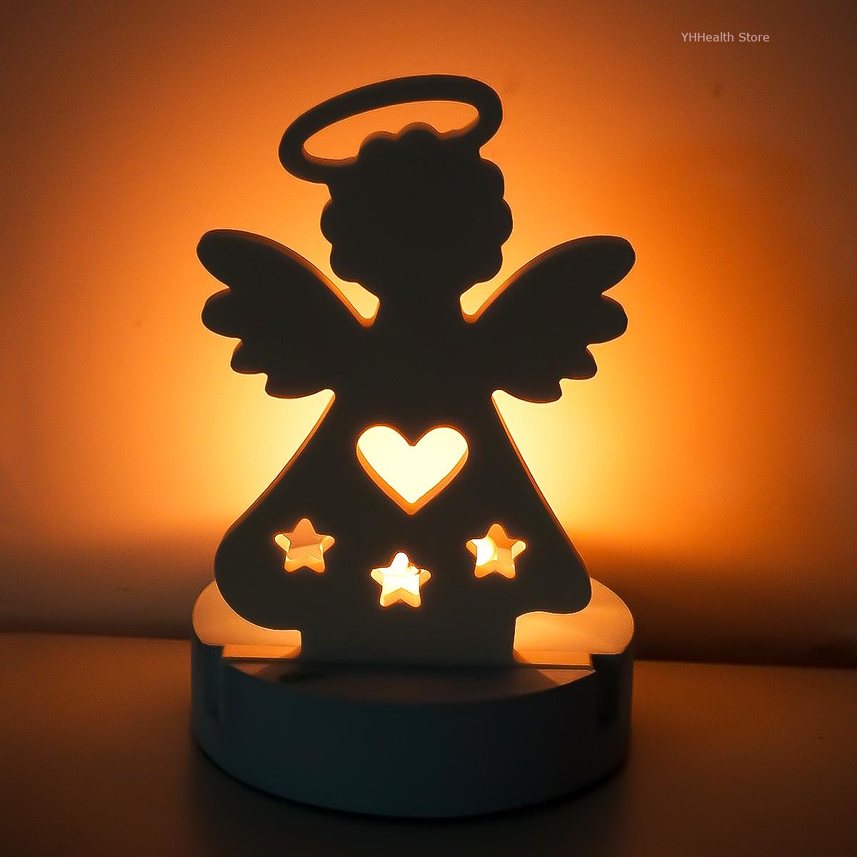 Engel Kandelaar Siliconen Mal Diy Handgemaakte Holle Ster Engel Kandelaar Ornamenten Mallen 3d Halo Engel Ambacht Feestelijk Decor