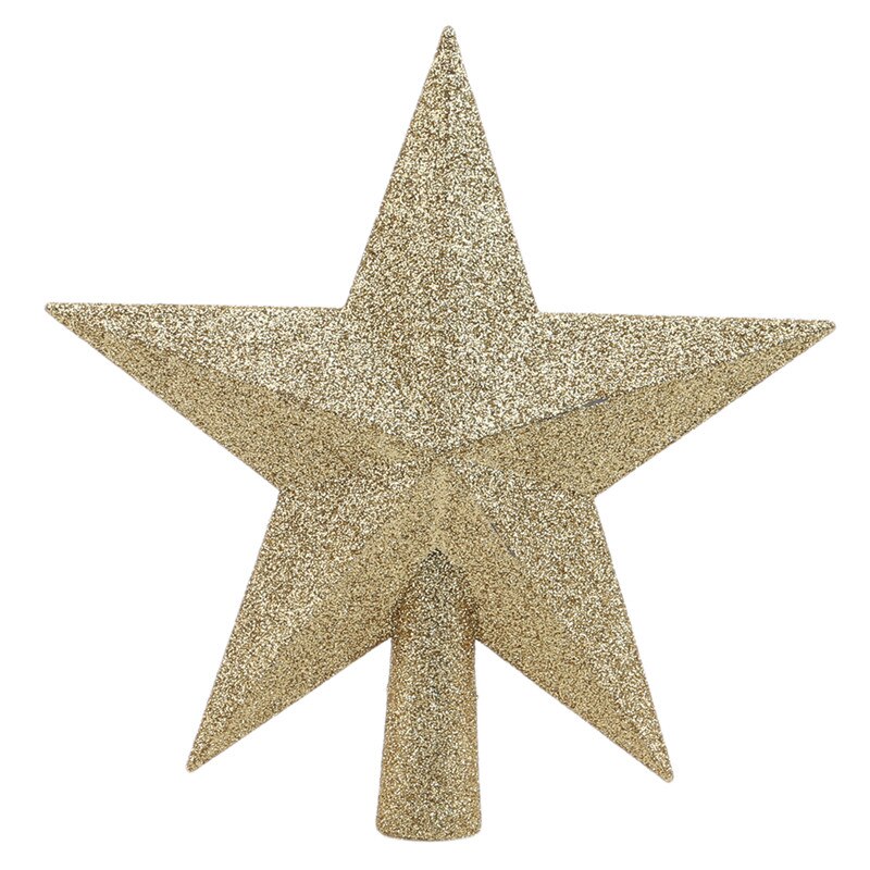 15 cm 5 vinkel plast juletræ top stjerne fem-spids stjerne vedhæng juletræ toppers til jul fest dekoration: Gylden 20cm