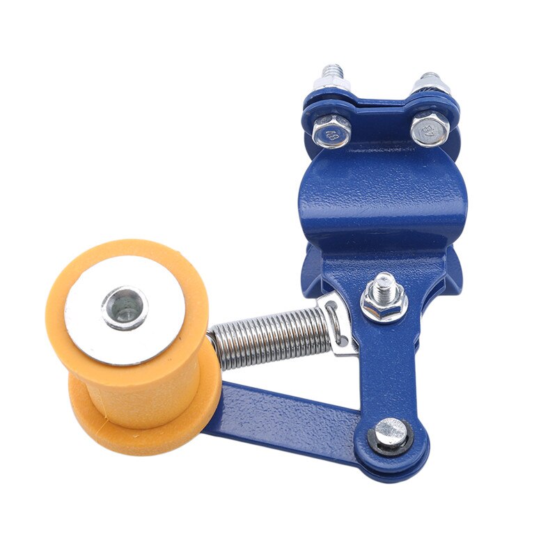 Tensor de cadena para motocicleta Universal de aluminio, herramientas de rodillo Ajustador, accesorios modificados para Motocross, ATV: Azul