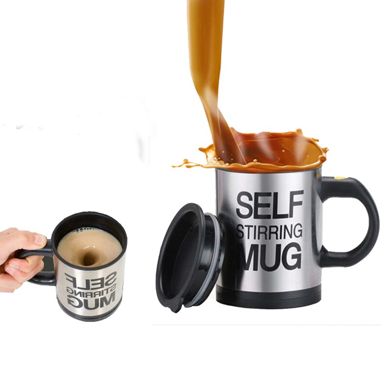 Selbst Rühren Becher 400ml Automatische Elektrische Faul Tasse Kaffee Milch Mischen Becher Clever Edelstahl Saft Mischen Tasse Getränk