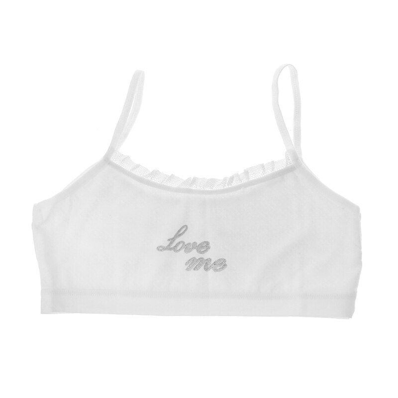 Meisjesondergoed kanten bh's katoenen hemdjes sportbeha top voor tieners trainingsbeha lichtgewicht zacht aanvoelend verkrijgbaar in 5 kleuren: Wit