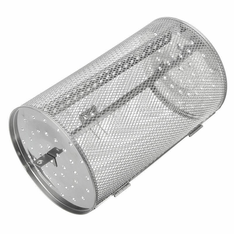 Stekeovn stekestativ kurv rustfri stee baking roterende bur bbq grille bur bakeware rotisserie trommel til bønner nøtt blomst te ert