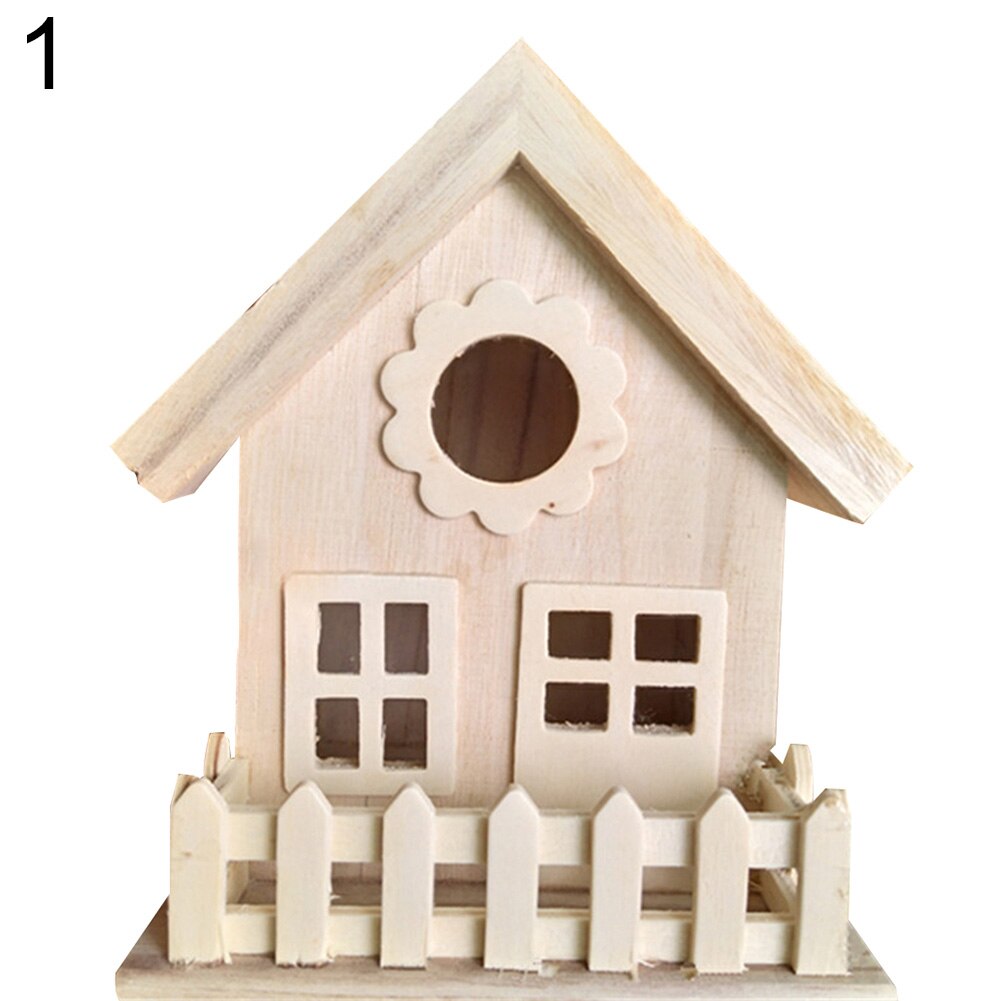 Wooden Bird Breeding House Cage Box Home Garden Yard Balcony Pendant Decoration Bird Breeding House Cage Box Home Bird Breeding: 1