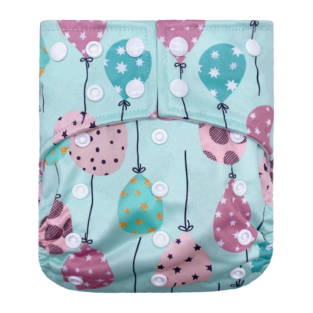 Goodbum Waves Printed Washable Adjustable Double Gusset Square Cloth Nappy For Baby Diaper: D43