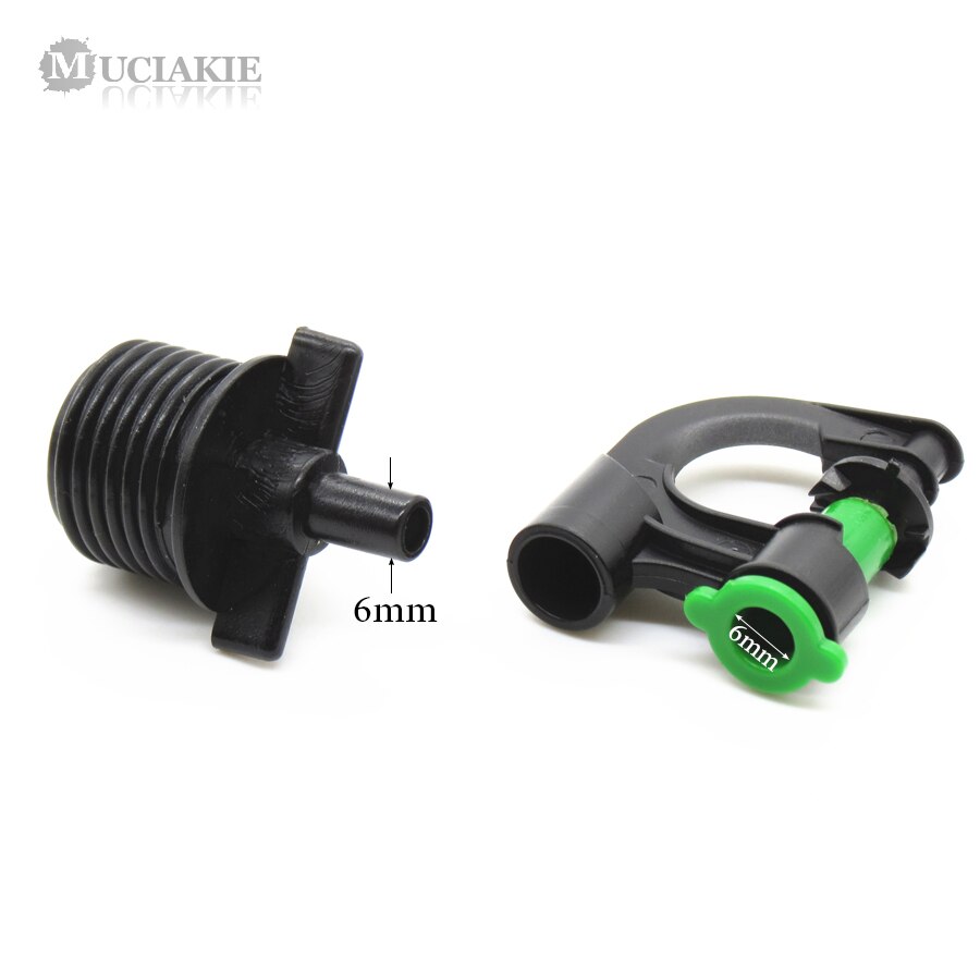 MUCIAKIE 10PCS G-getypt 360 Graden Roterende Micro Tuin Sprinkler 1/2 &#39;&#39;(20mm) buitendraad Connector Gazon Tuin Irrigatie
