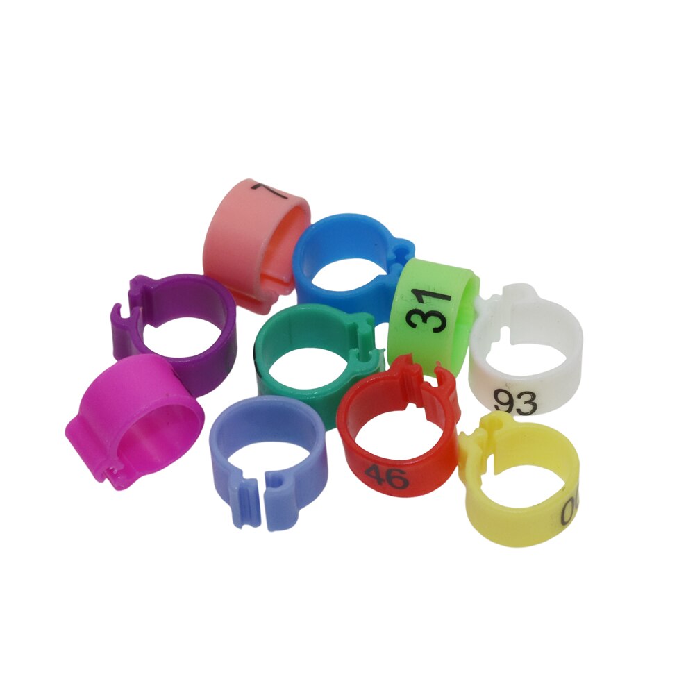 Bird Foot Ring Digital Identification Ring 9mm Pigeon Foot Ring Bird Training Tools 10 Colors NO.(random) 1000 Pcs/box