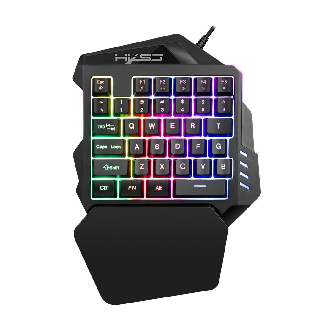 Wired 35 Keys LED Backlit Usb Ergonomic Single Hand Keypad Gaming Keyboard Gamer Pbt Keycap Keyboard Mechanical