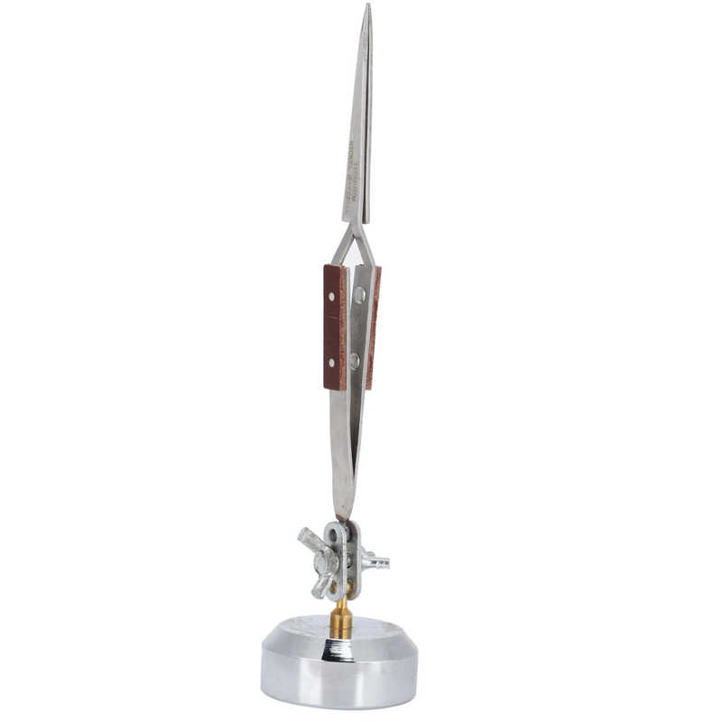 Soporte de tres manos con pinzas para soldadura de joyas, suministros de artesanía de Punta curva recta, pinzas de soldadura de joyería: Punta afilada