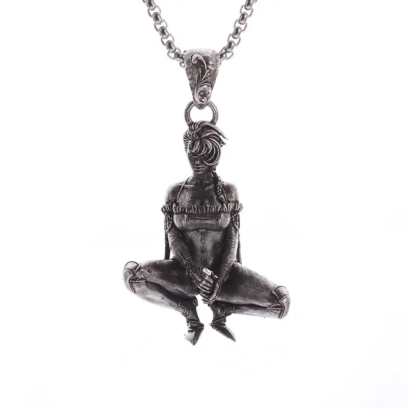 Collar gótico Vintage de la guadaña de Reaper, colgante del diablo fantasma de la vida, personalidad de los hombres, tendencia de Halloween, de joyería