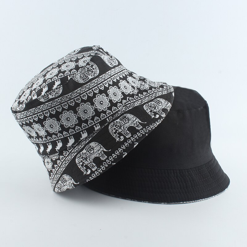 Vintage sort spand hat mænd reversibel fisker hat street hip hop fiskeri spand cap sommer sol hatte til kvinder: Dx sort