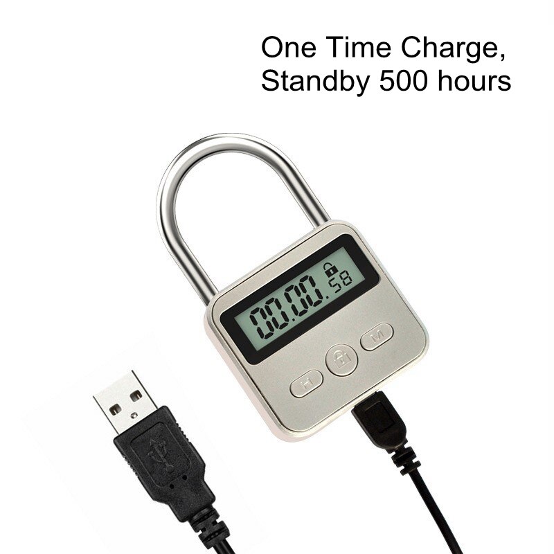 Cadenas électronique Intelligent en métal avec minuterie, Recharge USB, Anti-dépendance, mauvaises habitudes, sac de voyage, serrure intelligente