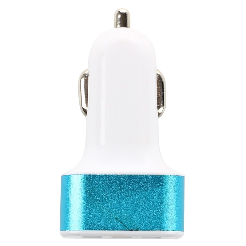 Universele 5V 2.1A Usb Dc Car Charger Voor Iphone Samsung Htc 3 Poort Blauw