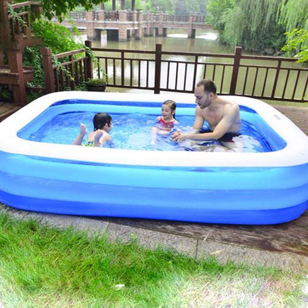 Rechthoekige Opblaasbaar Zwembad Thicken Pvc Peuterbad Baden Bad Outdoor Zomer Zwembad Voor Kinderen # S