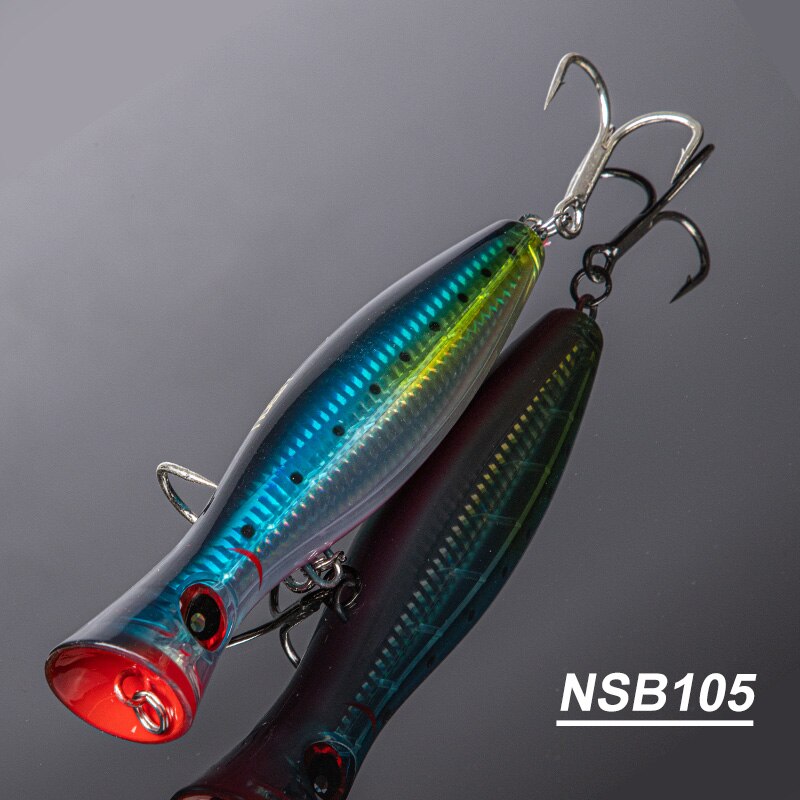 Señuelos de pesca Noeby Popper, 12cm, 43g, 16cm, 78g, 20cm, 150g, Wobbler flotante de agua salada, cebo duro Artificial para señuelo de pesca GT: 75mm / Melocotón