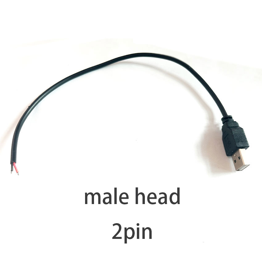 Power Supply Cable 2 Pin USB 2.0 Female male 4 pin wire Jack Charger charging Cord Extension Connector DIY 5V line: Dark Grey / 5-9Pcs