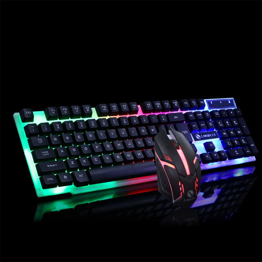 Gaming Toetsenbord En Muis Mechanische Usb Bedrade Gamer Toetsenborden Kit Laptop Computer Rgb Backlit Toetsenbord Muis Voor Pc Laptop: Default Title