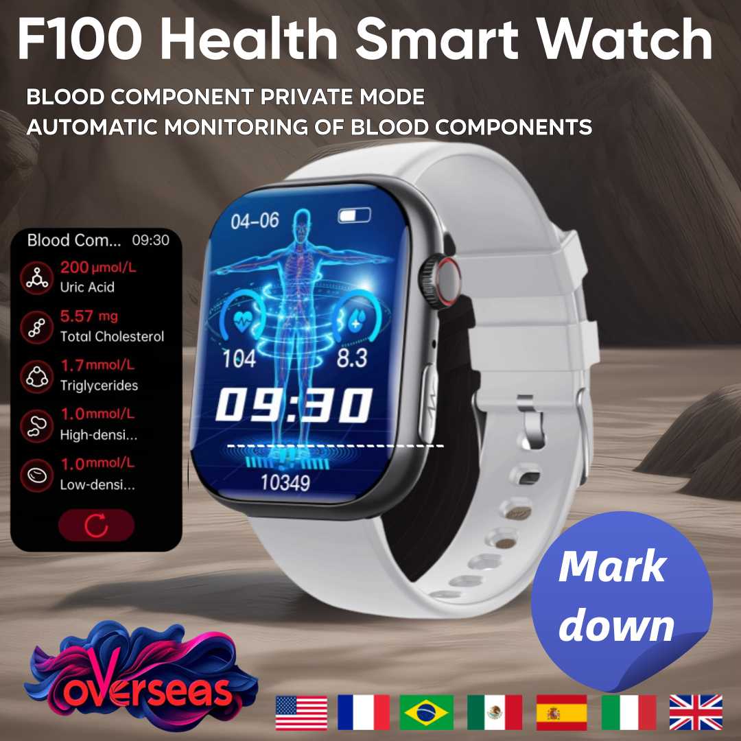 F100 Smartwatch 2024 Watches For Men Women With Bluetooth 5.3 Ecg Measurement Waterproof Oca Lcd Outdoor Smartwatch For Xiaomi