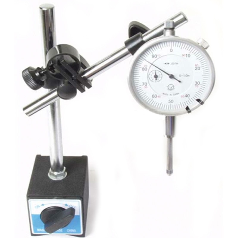 Double Holder Adjustable Pole Magnetic Base with Dial Indicator magnetic stand with 0-10mm Indicator Test Gauge