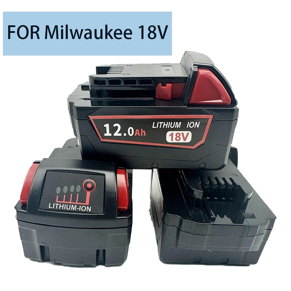 100% Original para batería de herramienta eléctrica Milwaukee M18, cargador, BR, XC, 18V, 12000mAh M18B5, 48-11-1860, batería integrada 18650