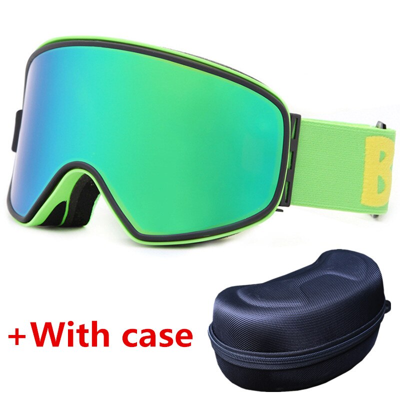 Skibriller 2 in 1 med magnetisk dual-use linse for nattski anti-tåke  uv400 snowboardbriller menn dame skibriller: Nr .4 med koffert