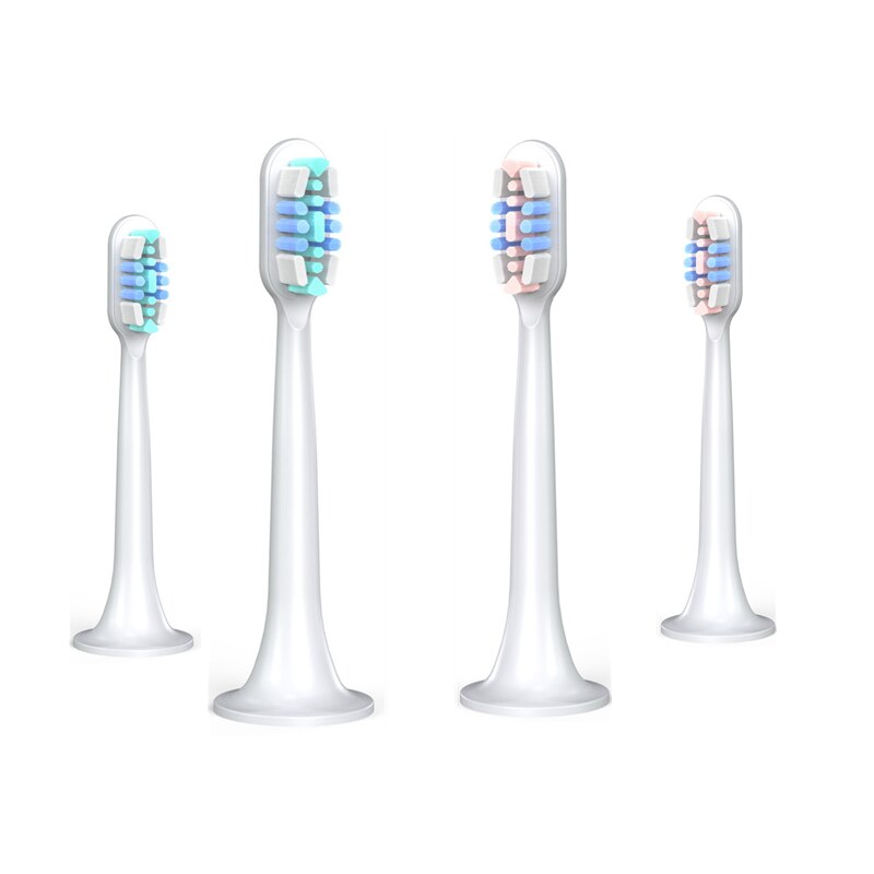 Cabeça de escova de dentes elétrica 4x para xiaomi sonic, t300 t500 t700, ultrassônica 3d, de alta densidade, substituição: 2 pink 2 blue
