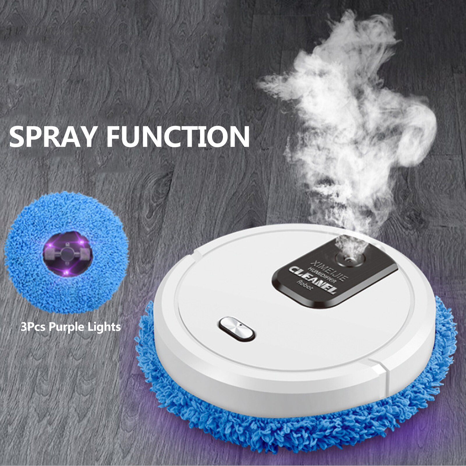 Robot limpiador 3 en 1, limpieza en húmedo y seco, humidificador, eliminación automática de polvo, barredora, carga USB
