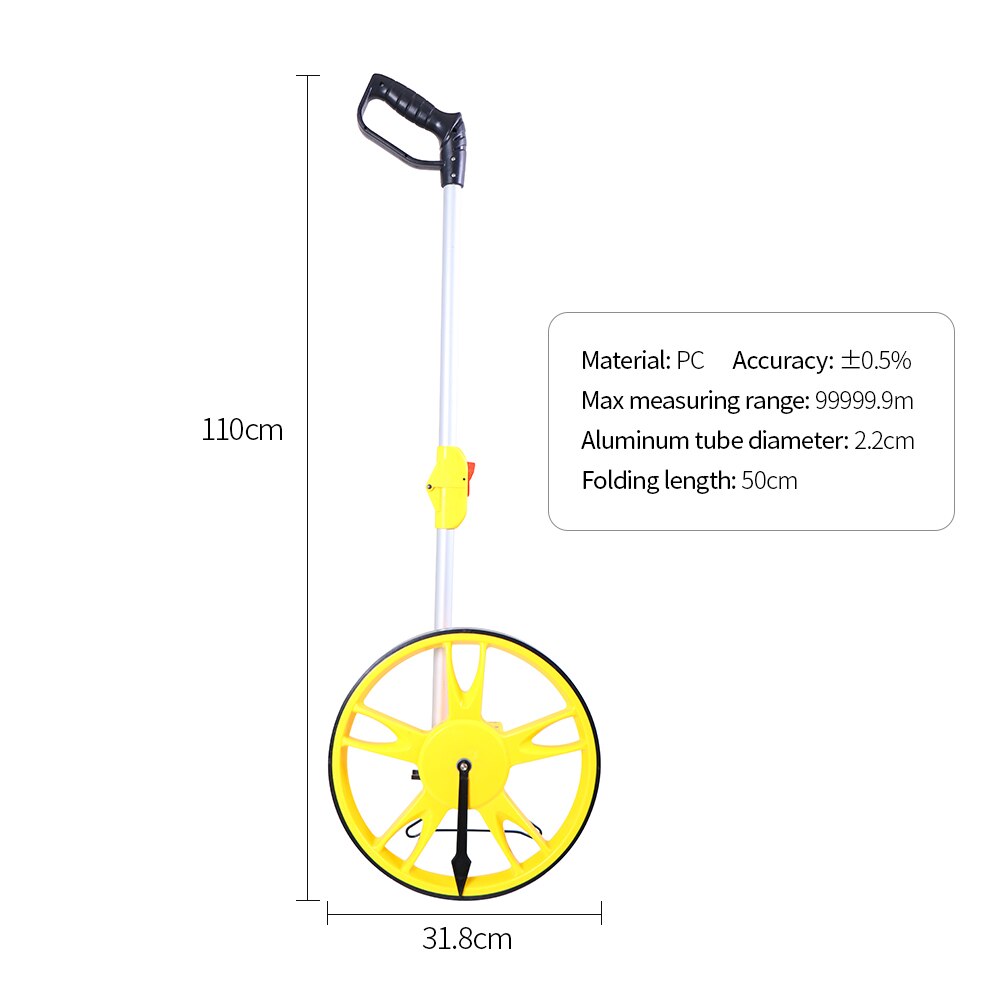 318mm Collapsible Mechanical Distance Measuring Wheel Handheld Wheel Range Finder Distance Measuring Tool Machine