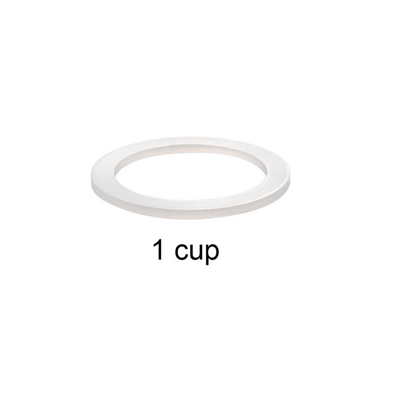 Juntas de silicona suaves y flexibles de repuesto, arandelas de sellado, anillos compatibles con macetas Moka Express de 1/2/3/6/9/12 tazas, color blanco, 1 Uds.: 1 cup